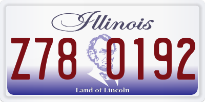 IL license plate Z780192