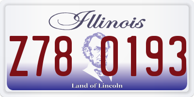 IL license plate Z780193