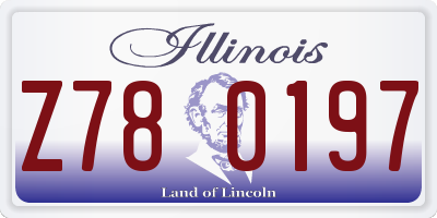 IL license plate Z780197