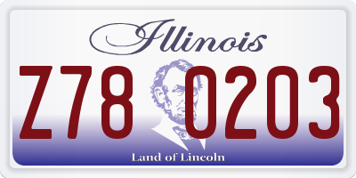 IL license plate Z780203