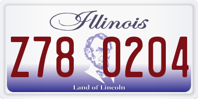 IL license plate Z780204