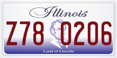 IL license plate Z780206