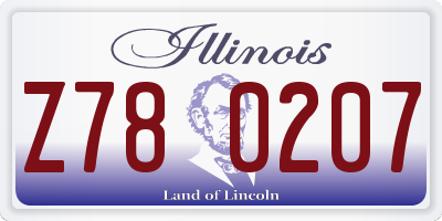 IL license plate Z780207