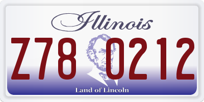 IL license plate Z780212
