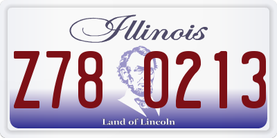IL license plate Z780213