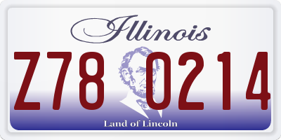 IL license plate Z780214