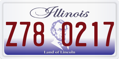 IL license plate Z780217