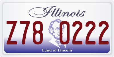 IL license plate Z780222