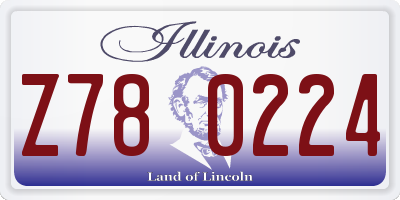 IL license plate Z780224