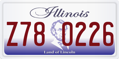 IL license plate Z780226