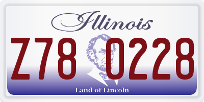 IL license plate Z780228