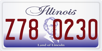 IL license plate Z780230