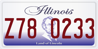 IL license plate Z780233