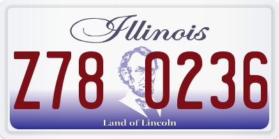 IL license plate Z780236