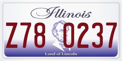 IL license plate Z780237