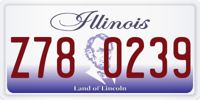 IL license plate Z780239