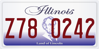 IL license plate Z780242
