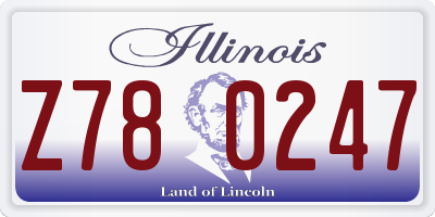 IL license plate Z780247