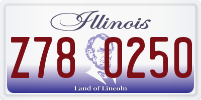 IL license plate Z780250