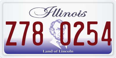 IL license plate Z780254