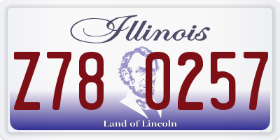 IL license plate Z780257