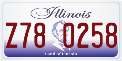 IL license plate Z780258