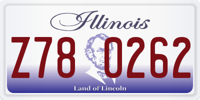 IL license plate Z780262