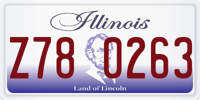 IL license plate Z780263