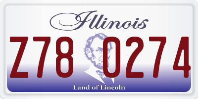 IL license plate Z780274