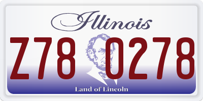 IL license plate Z780278