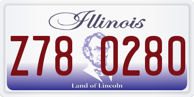 IL license plate Z780280