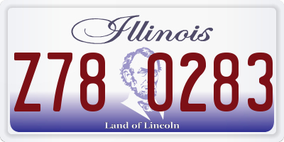 IL license plate Z780283