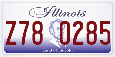 IL license plate Z780285