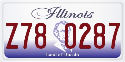 IL license plate Z780287