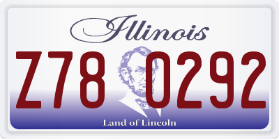 IL license plate Z780292