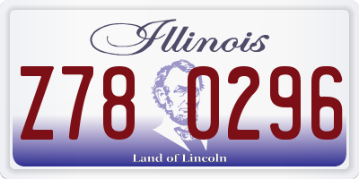 IL license plate Z780296