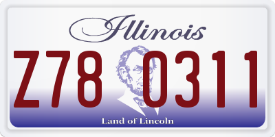 IL license plate Z780311