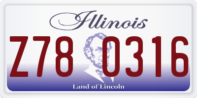 IL license plate Z780316