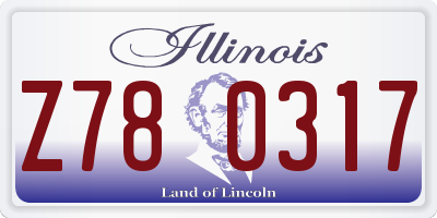 IL license plate Z780317