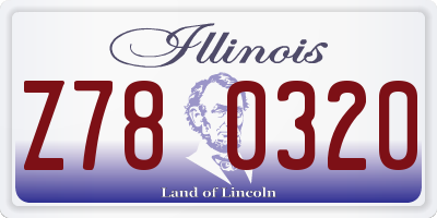 IL license plate Z780320