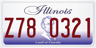 IL license plate Z780321