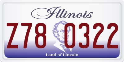 IL license plate Z780322