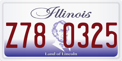 IL license plate Z780325