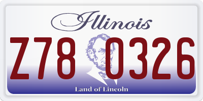 IL license plate Z780326