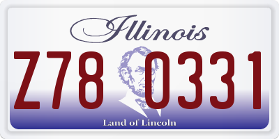 IL license plate Z780331