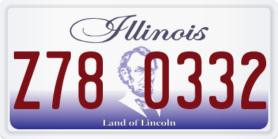 IL license plate Z780332