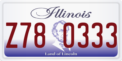 IL license plate Z780333