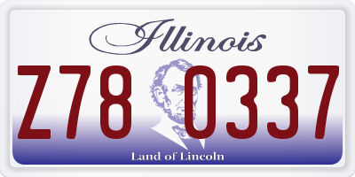 IL license plate Z780337
