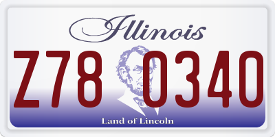 IL license plate Z780340
