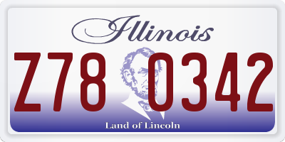 IL license plate Z780342